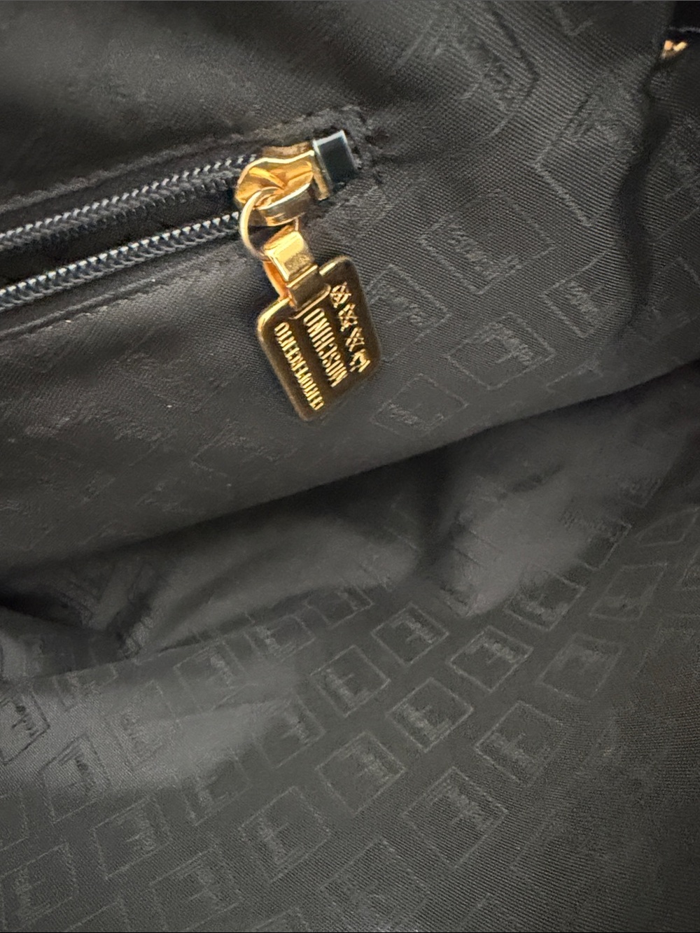 Moschino Black Nylon Satchel with Gold Hardware and Logo Strap - Picture 10 of 14